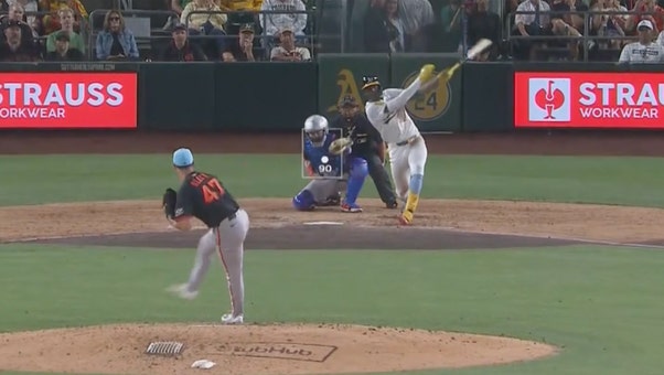 Athletics’ Denzel Clarke hits 471-foot two-run homer vs. Giants
