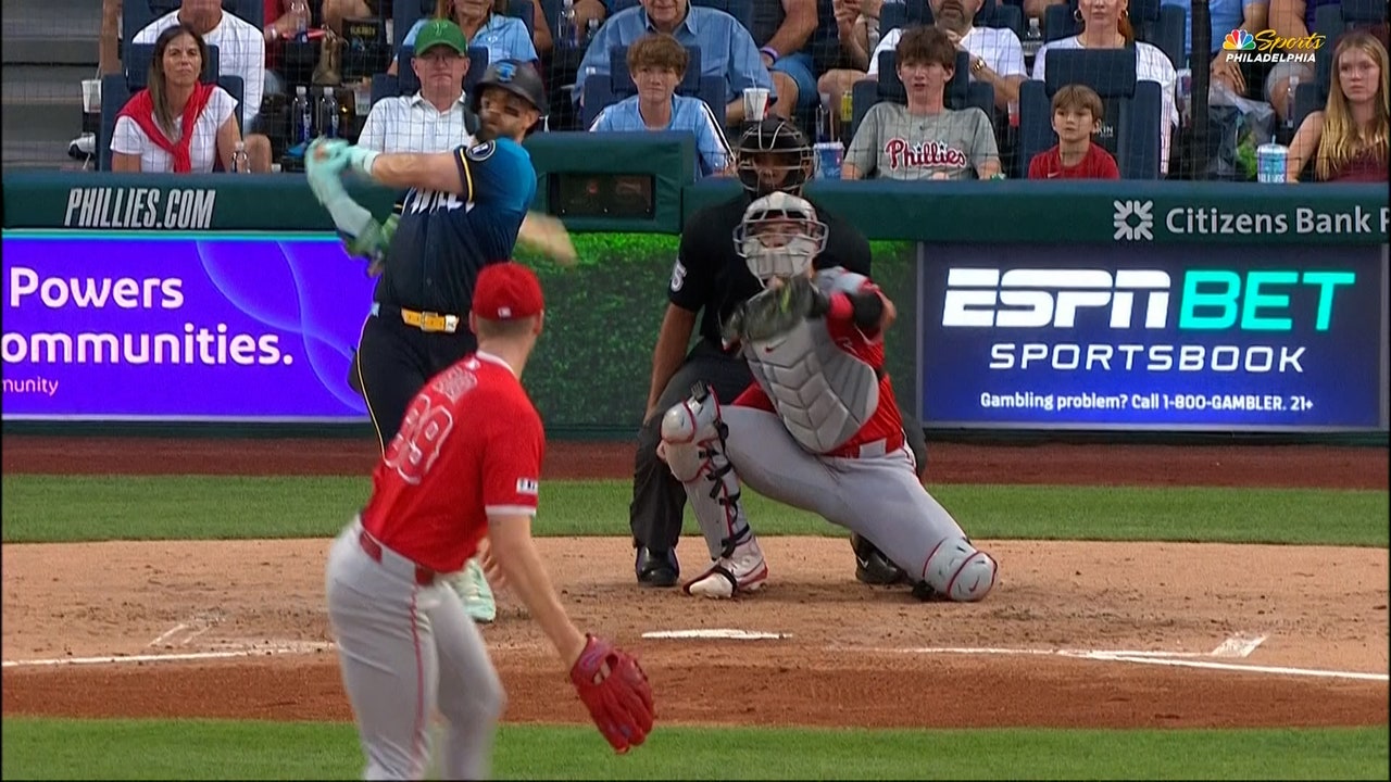 Bryce Harper smashes three-run home run, giving Phillies lead over Angels