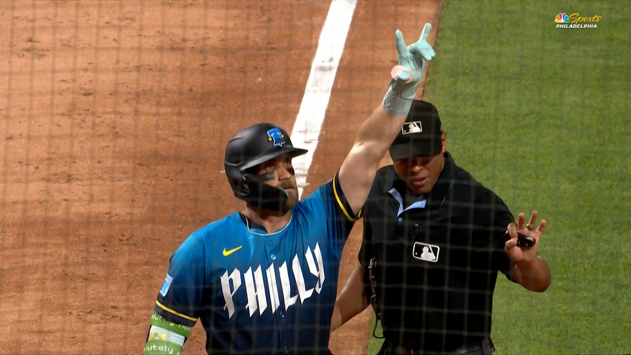 Bryce Harper hits second HR of the game, cutting Phillies deficit to Angels
