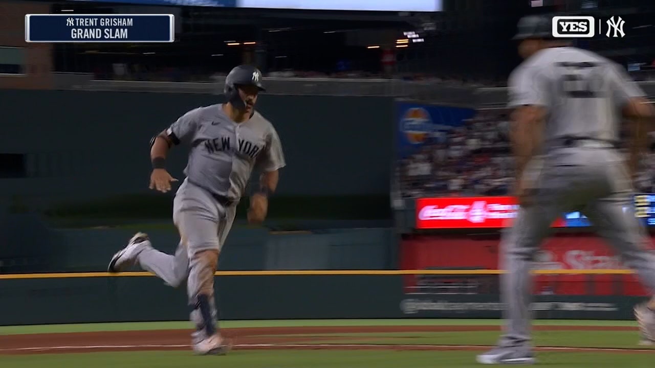 Trent Grisham crushes a GRAND SLAM to give Yankees a 12-8 lead over Braves
