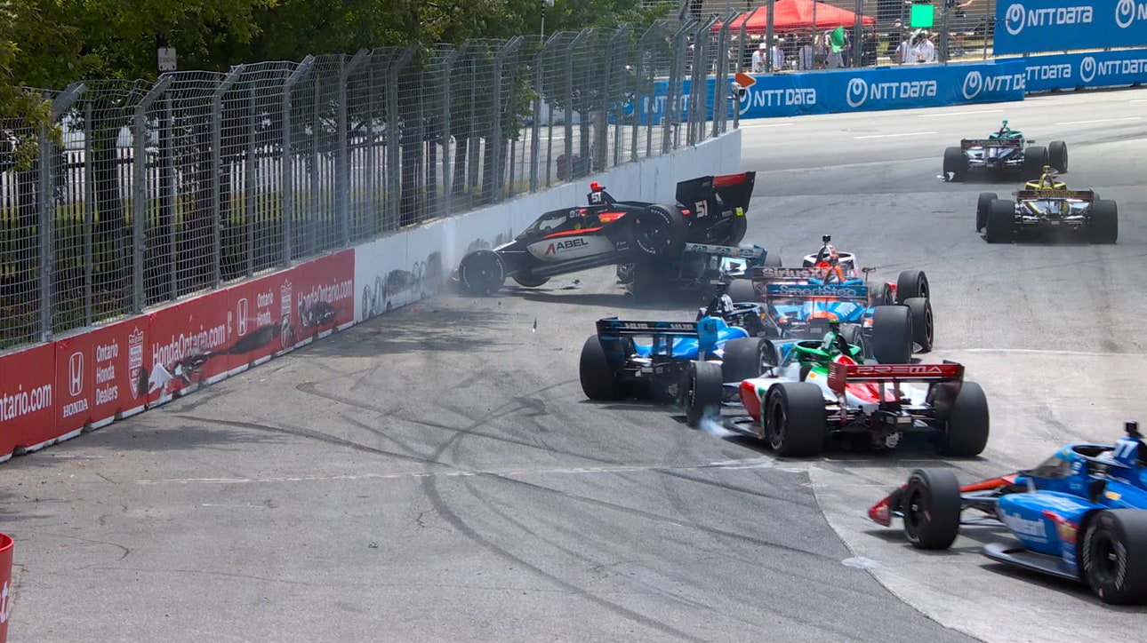 Josef Newgarden & Jacob Abel Wreck in lap 37 at Indy Toronto 