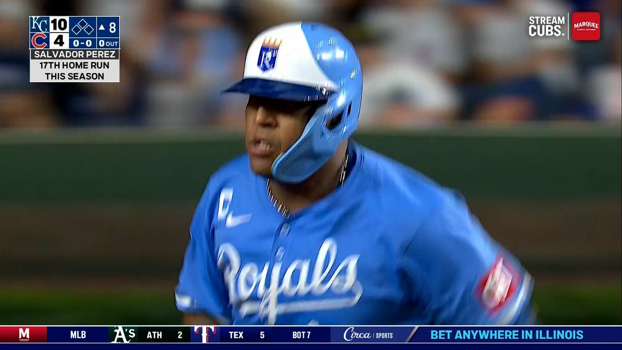 Salvador Perez crushes a two-run homer to extend Royals' lead over Cubs