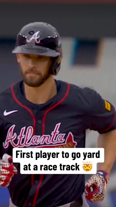 Eli White becomes the first player to HR inside a race track 🤯