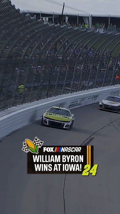 William Byron holds off the field to win the Iowa Corn 350 at Iowa Speedway
