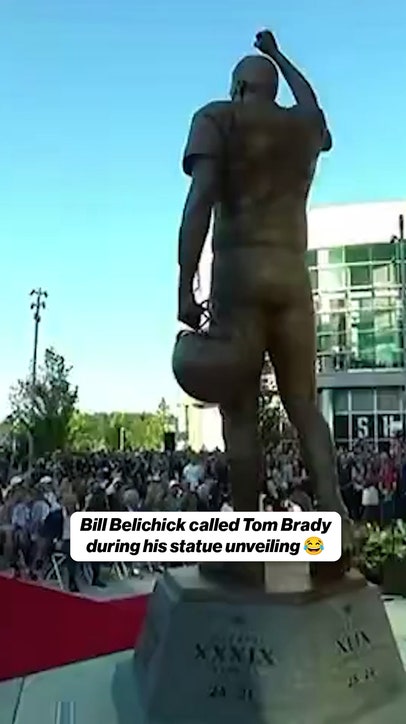 Bill Belichick calls Tom Brady during statue unveiling