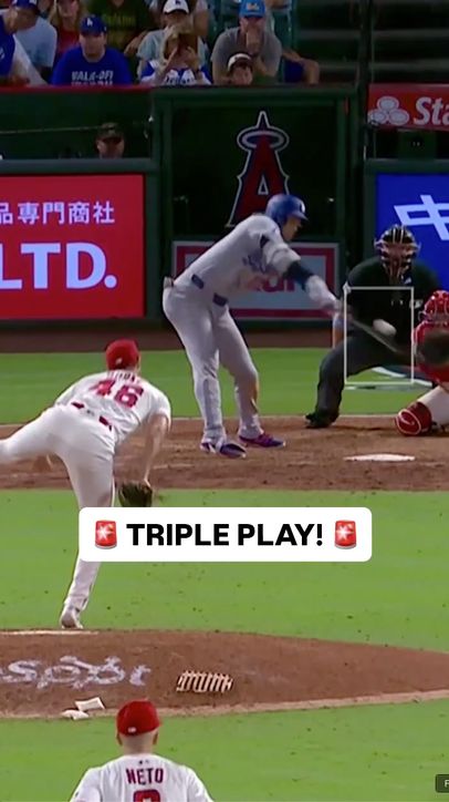 Blink and you will miss all three! The Angels turn a triple play against the Dodgers