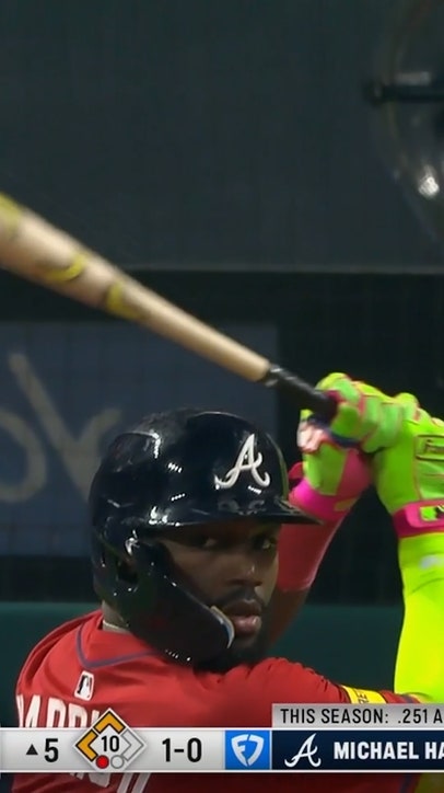 Braves' Michael Harris hits home run with Curious George bat vs. Guardians