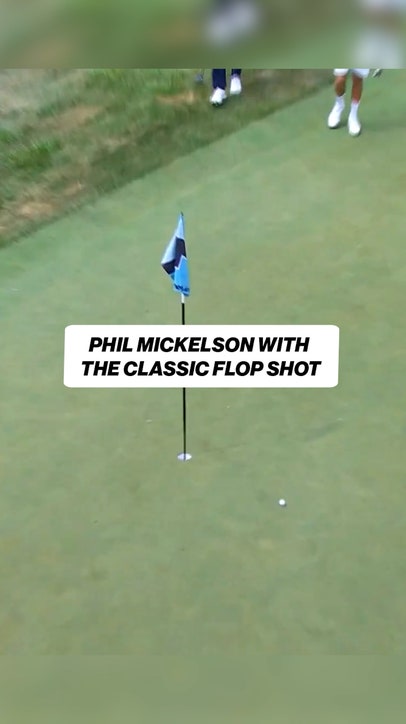 Phil Mickelson makes incredible shot to get onto green