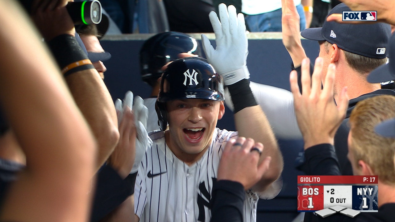 Yankees' Ben Rice crushes solo home run, tying game against Red Sox