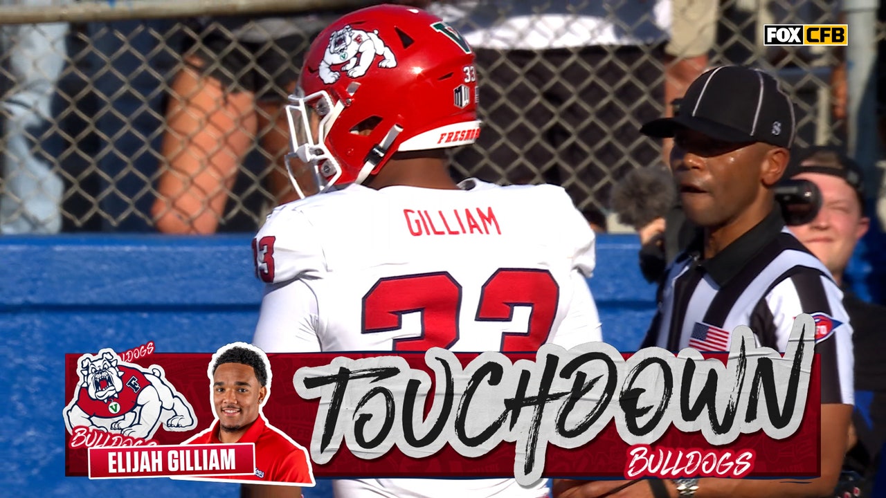 Fresno State's Elijah Gilliam rushes into the endzone to tie game vs Kansas