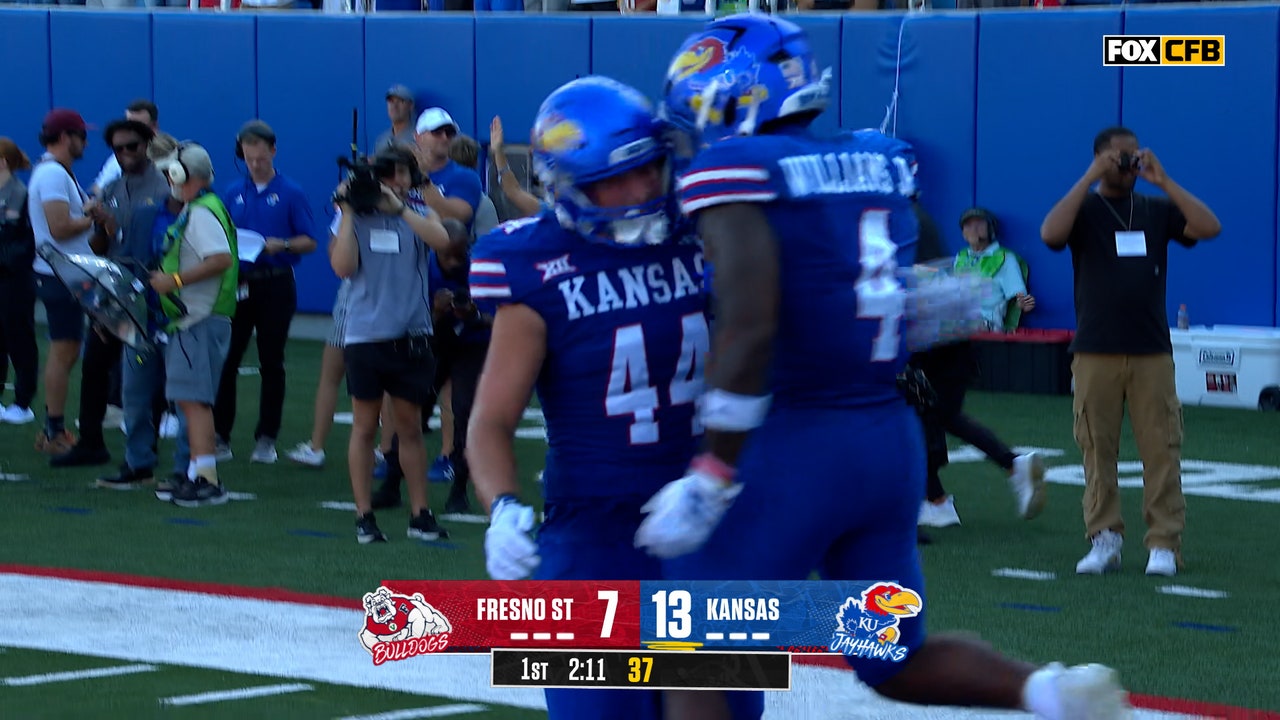 Leshon Williams rushes for a 19-yard TD, giving Kansas lead over Fresno State