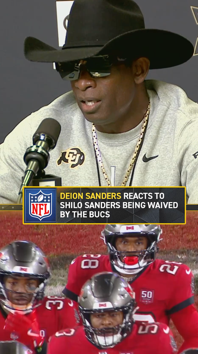 Deion Sanders reacts to his son Shilo being waved by the Bucs 👀