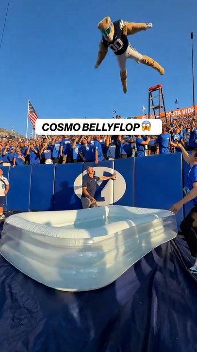 This bellyflop by BYU’s Cosmo is WILD! (via thecosmocougar/X)