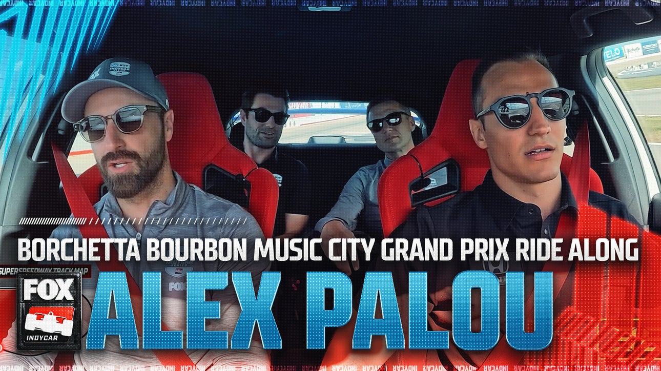 Alex Palou takes James Hinchcliffe, Jack Harvey & Townsend Bell around Nashville Superspeedway