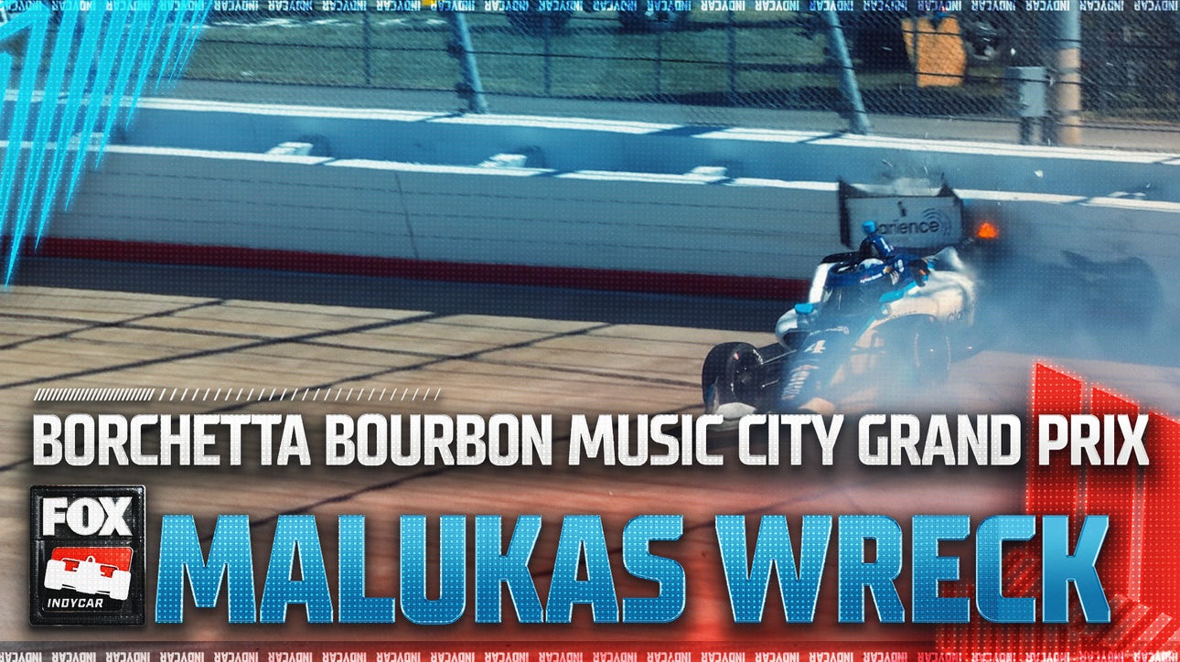 David Malukas wrecks into the wall after attempting to pass Louis Foster 