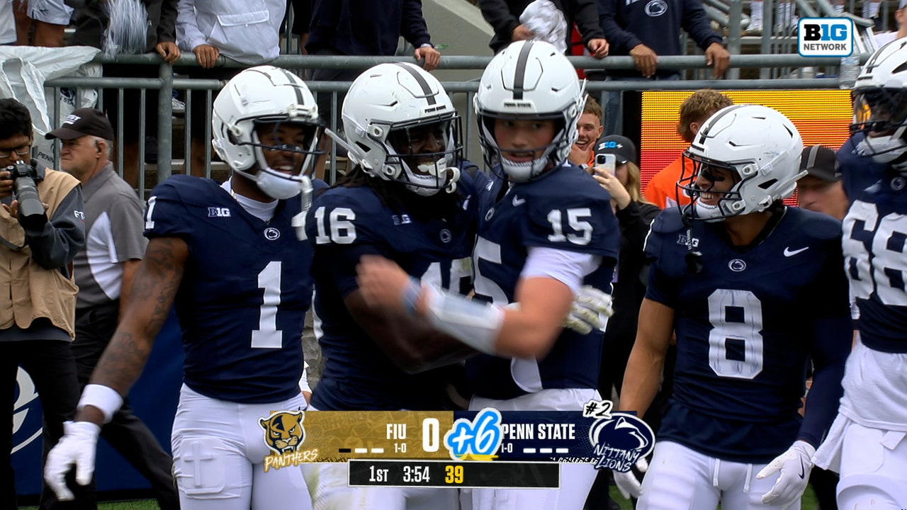 Drew Allar finds Khalil Dinkins for a touchdown to give Penn State early lead over FIU