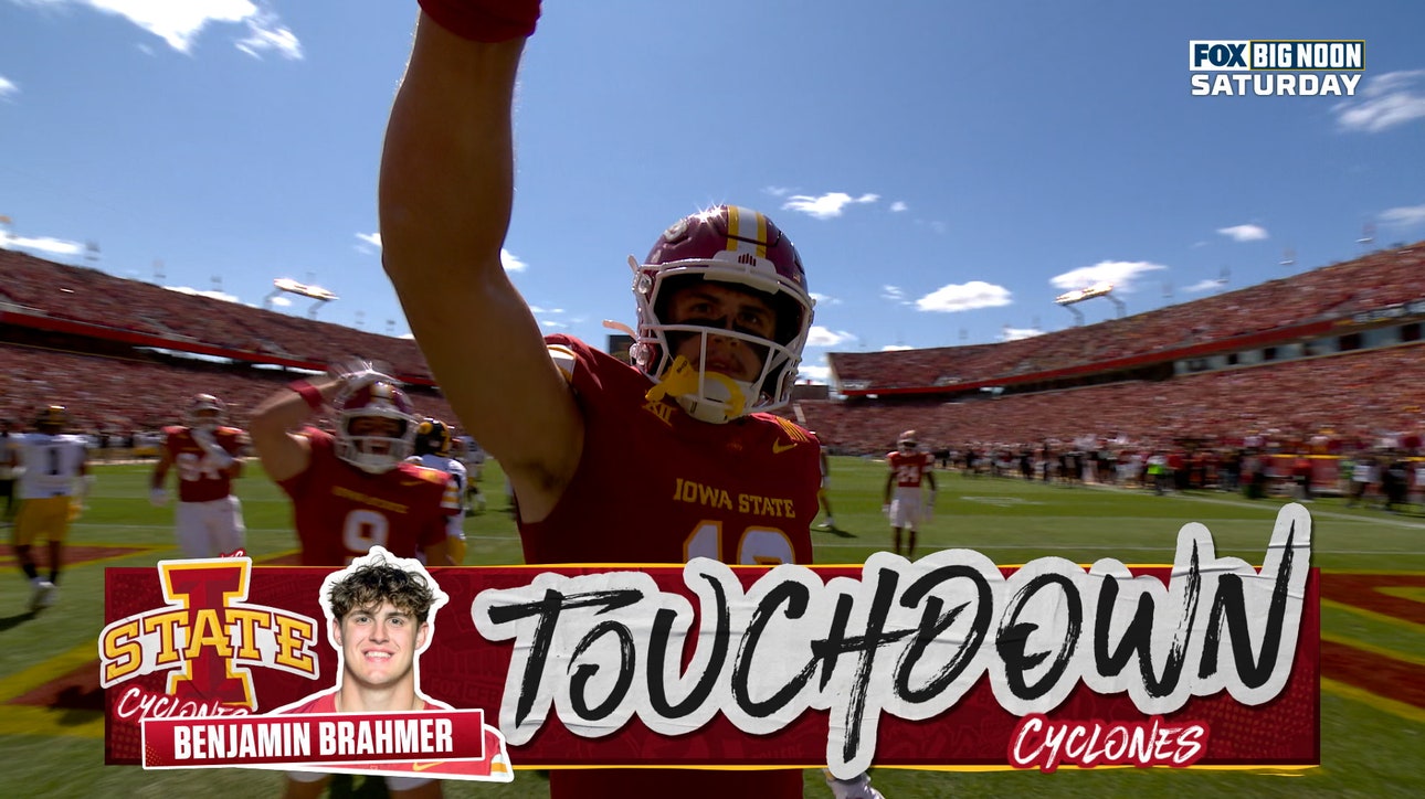 Iowa State TE Benjamin Brahmer's catch in the endzone gives Cyclones lead over Hawkeyes