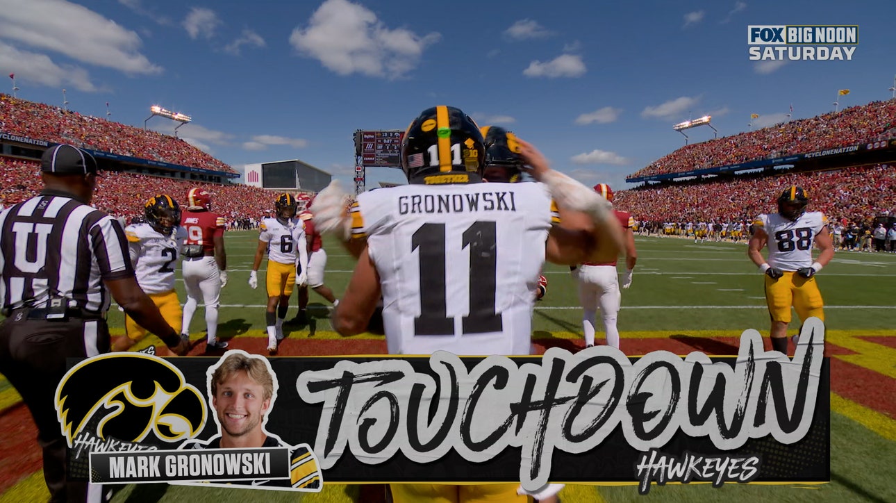 Iowa QB Mark Gronowski punches in the TD, shortens deficit against Iowa State
