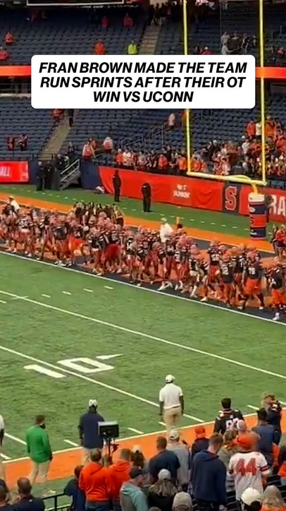 Fran Brown makes Syracuse run sprints after OT win vs. UConn