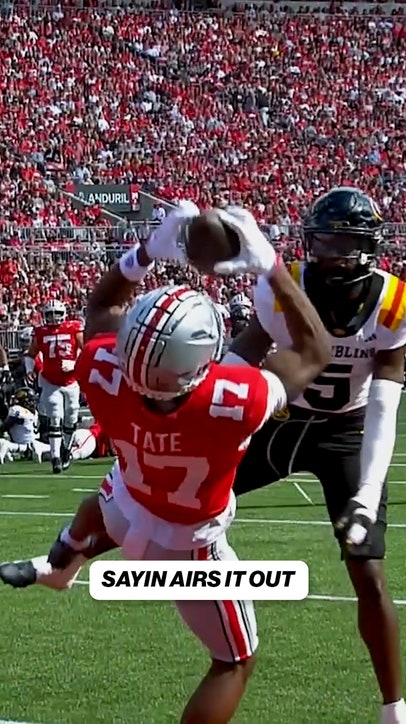 Julian Sayin finds Carnell Tate for a TOUGH TD