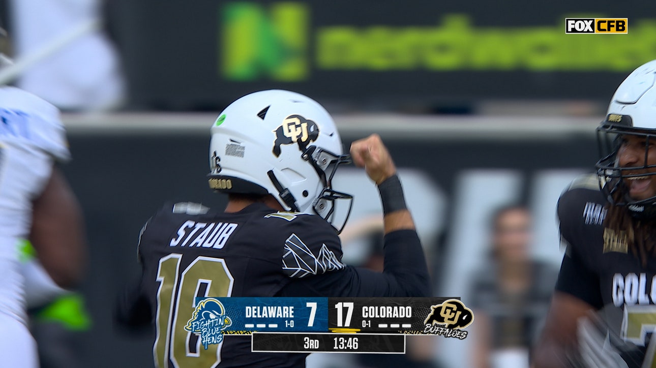 Ryan Staub throws a 71-yard TD to Sincere Brown, extending Colorado's lead over Delaware