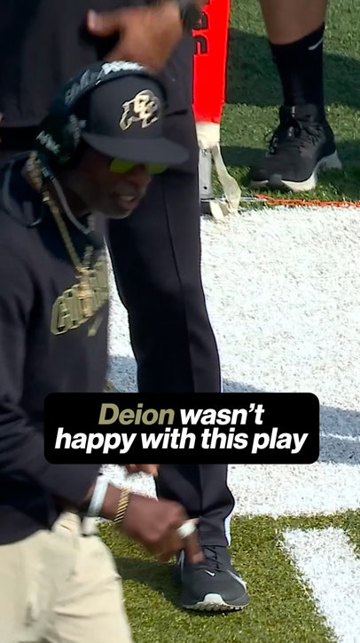 Deion showing EMOTION on the sideline 😠