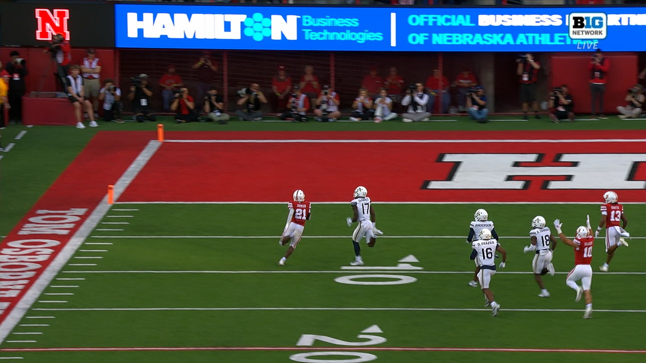 Emmett Johnson rushes for a 47-yard TD to give Nebraska a 7-0 lead vs. Akron