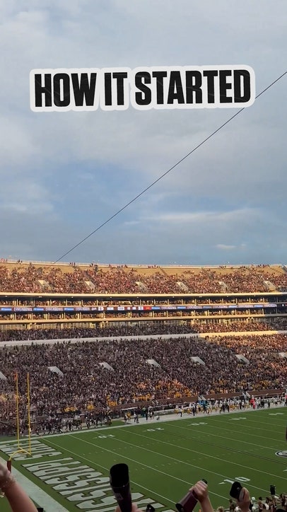 Mississippi State after upsetting No. 12 Arizona State 🏟️🎆 