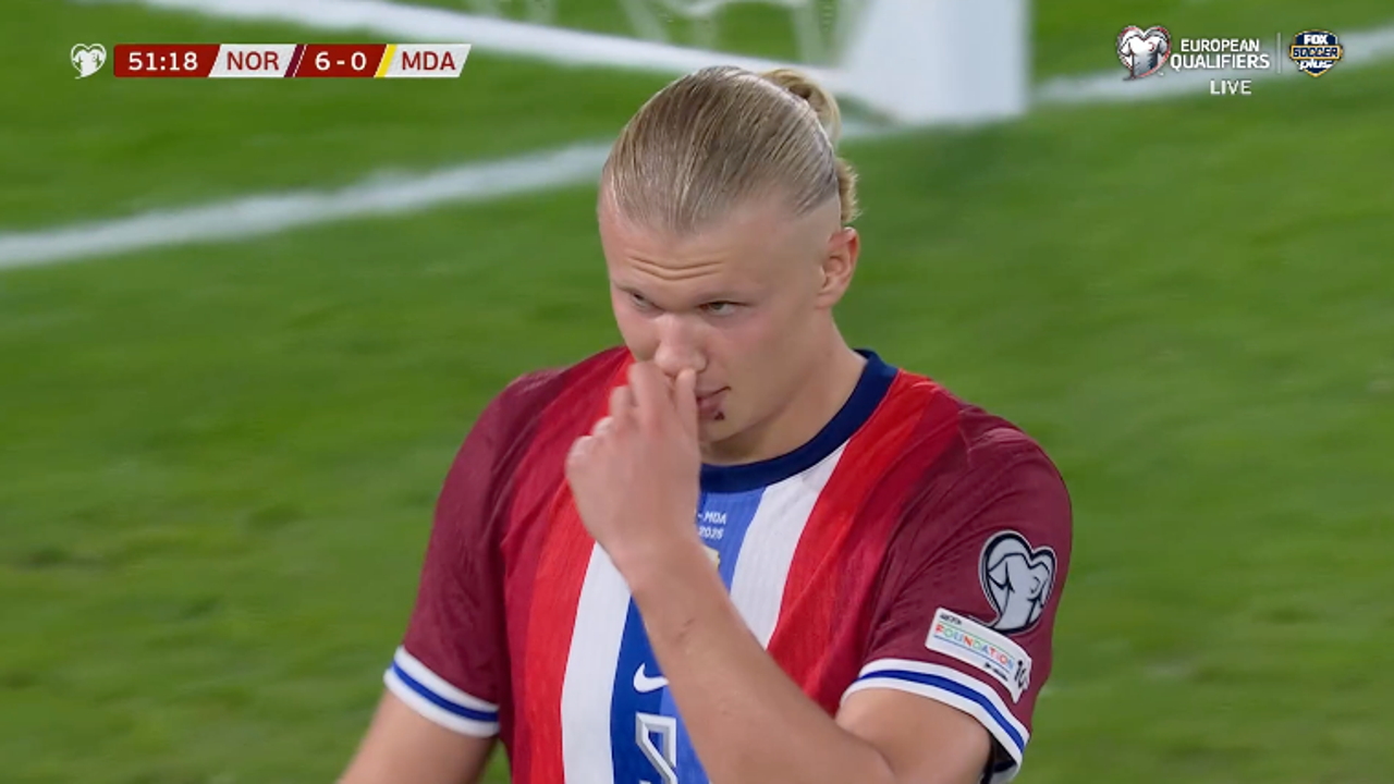 Erling Haaland scores in 51' to extend Norway's lead to 6-0 over Moldova