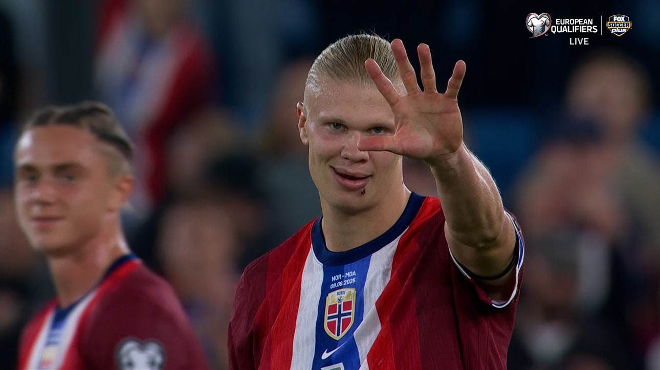 Erling Haaland bags five goals in Norway’s dominant victory over Moldova