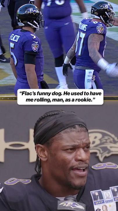 Lamar Jackson remembers Joe Flacco cracking him up as a rookie 😂🏈