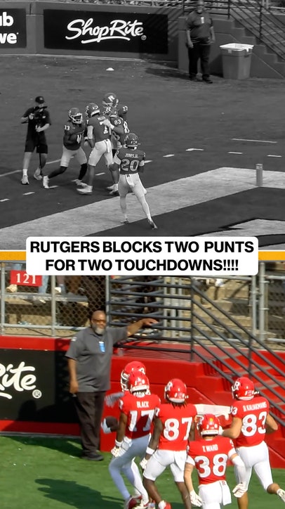 Rutgers BLOCKS TWO PUNTS FOR TDS IN THE SAME QUARTER 👀