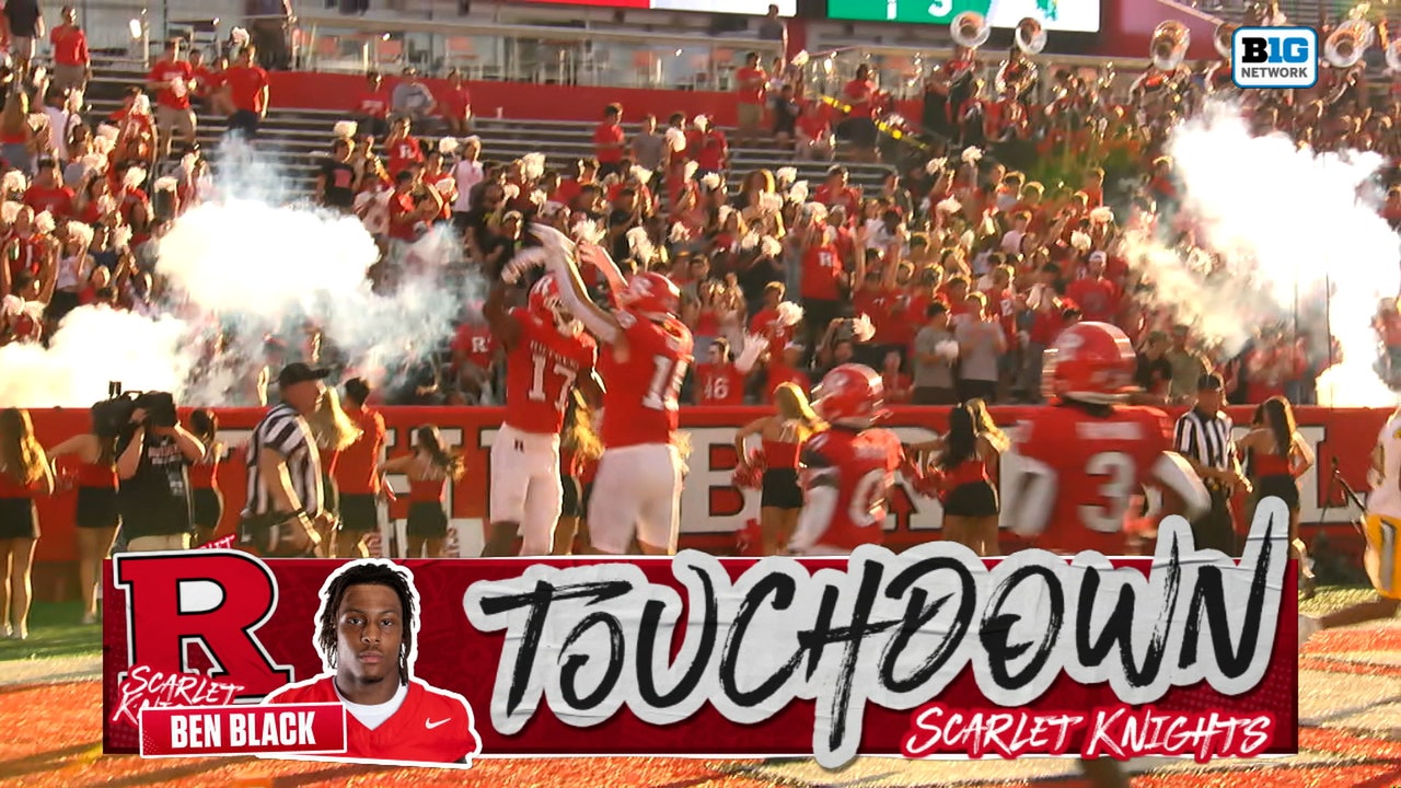 Athan Kaliakmanis finds Ben Black for a 37-yard TD to extend Rutgers' lead to 32-3