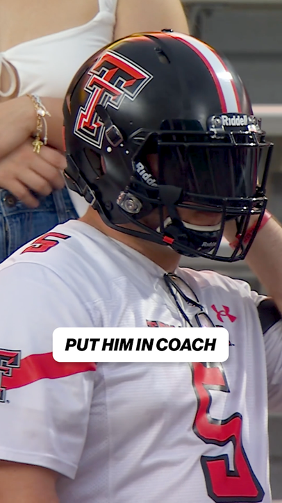 This Texas Tech fan was ready to go in the game! 😂