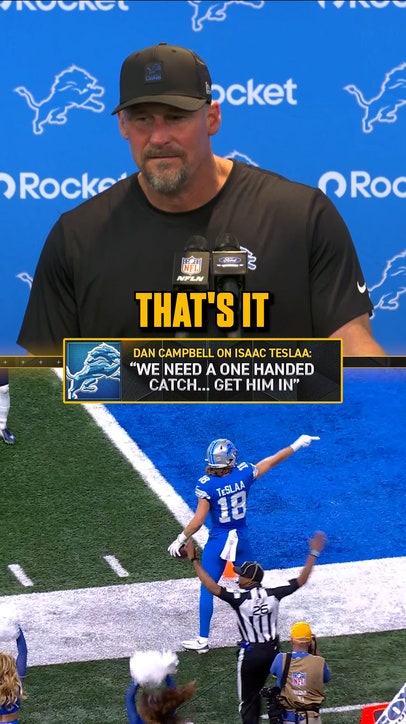 Dan Campbell sounds off on Isaac TeSlaa’s WILD catches 🎙️