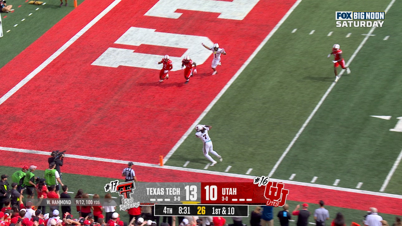 Will Hammond finds Terrance Carter Jr. for a 24-yard touchdown, extending Texas Tech's lead over Utah