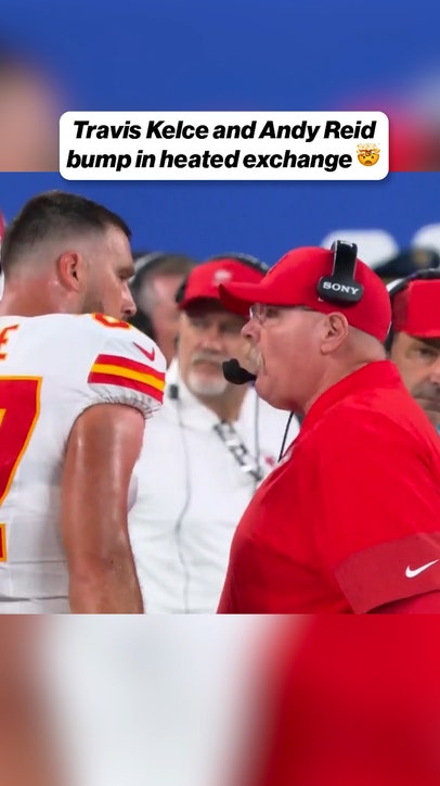 Travis Kelce & Andy Reid going at it 😳