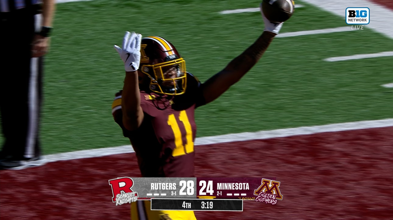 Drake Lindsey finds Javon Tracy for 4-yard TD, giving Minnesota lead over Rutgers