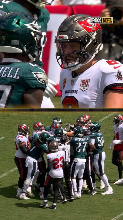 Eagles and Buccs get into it 👀
