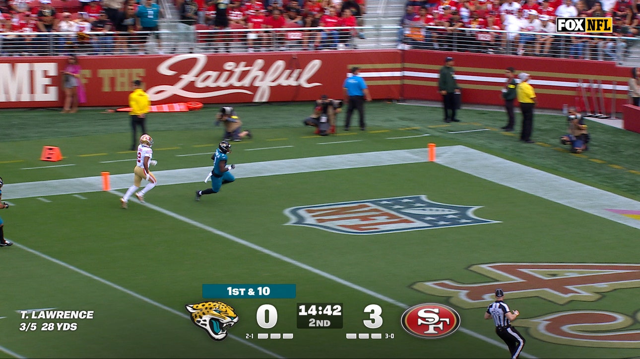 Travis Etienne Jr. takes it the distance for a 48-yard TD, giving Jaguars lead over 49ers | NFL Highlights