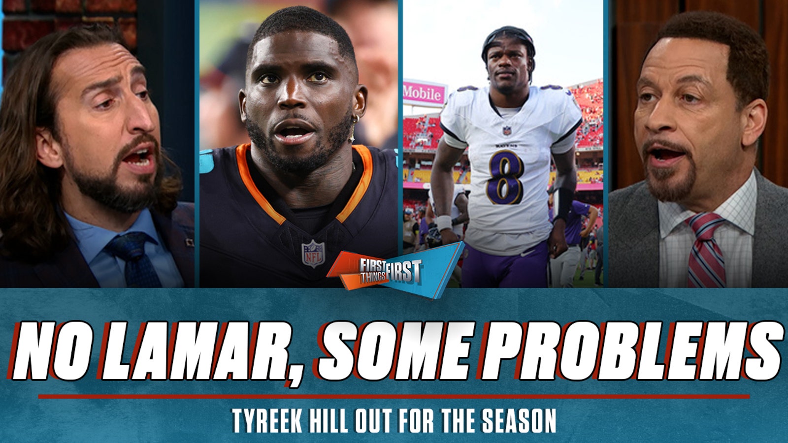 Tyreek Hill out for season, Ravens 'in trouble' without Lamar, Still doubt Chiefs? | FTF