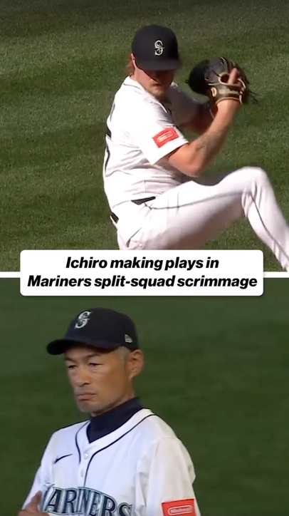 Ichiro Suzuki got the start in right for the “home” team in Mariners split-squad scrimmage