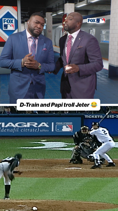 Jeter's still salty he got struck out by D-Train! 🤣