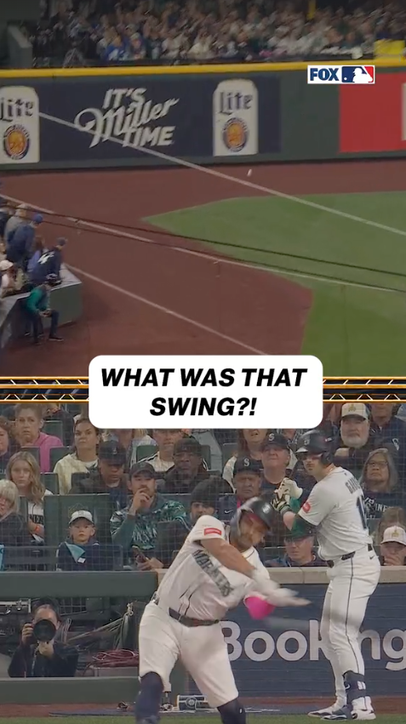Josh Naylor with the power check-swing 🤣  #mlb #mariners