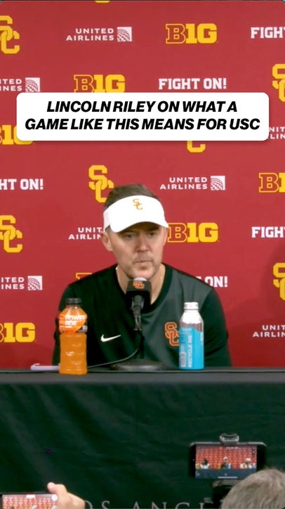 "That's what it used to feel around here at the Coliseum" — Lincoln Riley after USC beat Michigan 🗣️