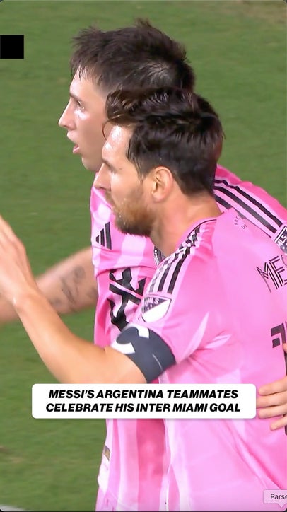Messi's Argentina teammates were loving his beautiful curler into the back of the net 💥🇦🇷