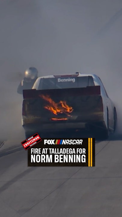 Norm Benning climbed out after a fire at Talladega 🙏