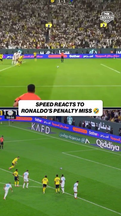 Speed reacts to Ronaldo's missed penalty 😂 