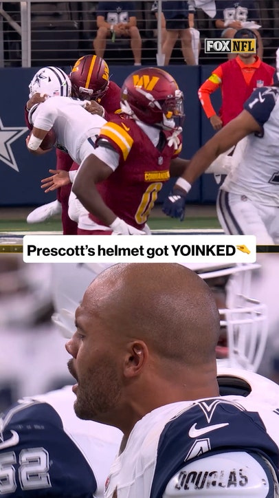 There goes Dak's helmet 😬