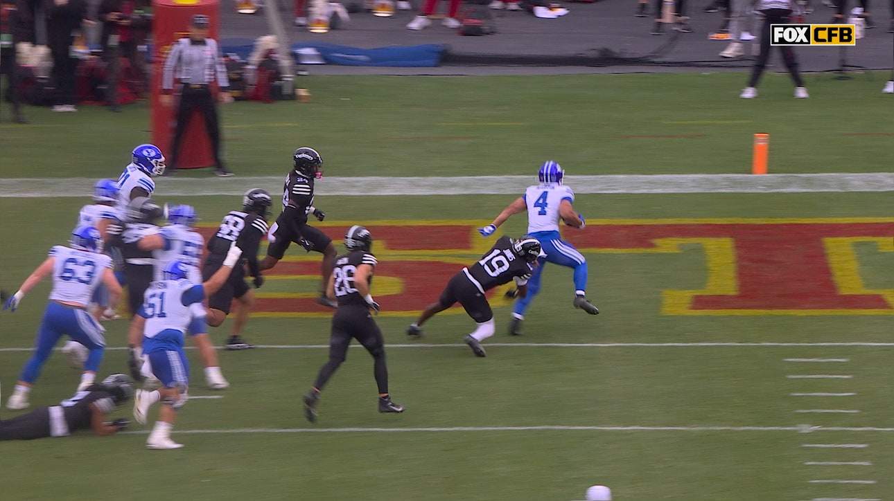 BYU's LJ Martin rushes for a four-yard TD to tie the game up against Iowa State